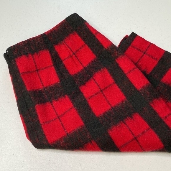 Talbots Wool Blend Buffalo Plaid Window Pane Pencil Skirt Lined Back Slit Warm - Picture 14 of 15